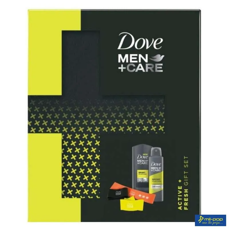 DOVE MEN GB 4 ACTIVE+FRESH 23/24 (GEL+SPREJ+ SET TRAKA ZA VJEZBANJE) - KUTIJA 