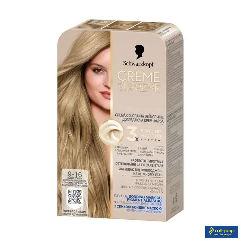 CREME SUPREME 9-16 HLADNO PEPELJASTO VEOMA SVETLO PLAVA