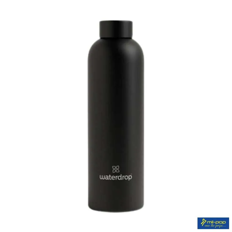 WATERDROP VTHERMO STEEL BOTTLE BLACK MATT 600ML 